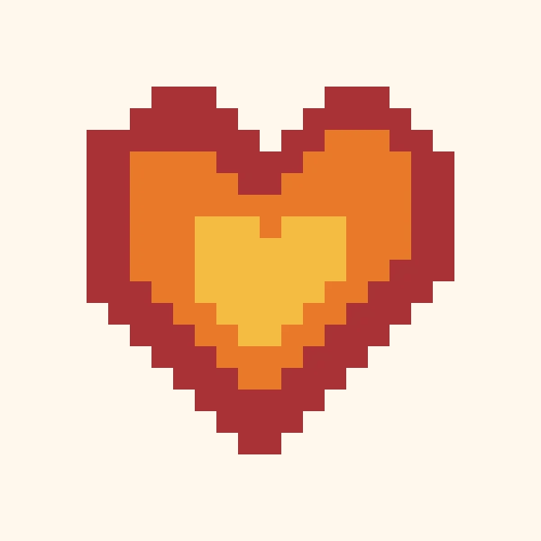 Golden Thankful Heart bead pattern